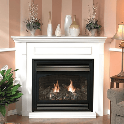 Empire White Mountain Hearth Vail Fireplace 24-inch Corner Cabinet, White Mantel with Base EMC22W