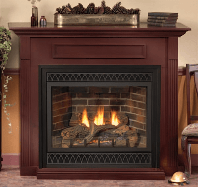 Empire White Mountain Hearth Vail Fireplace 24-inch Standard Cabinet, Cherry Mantel with Base EMF22C