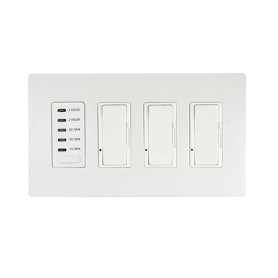 Eurofase 3 Dimmers and 1 Timer with White Screwless Plate and Box