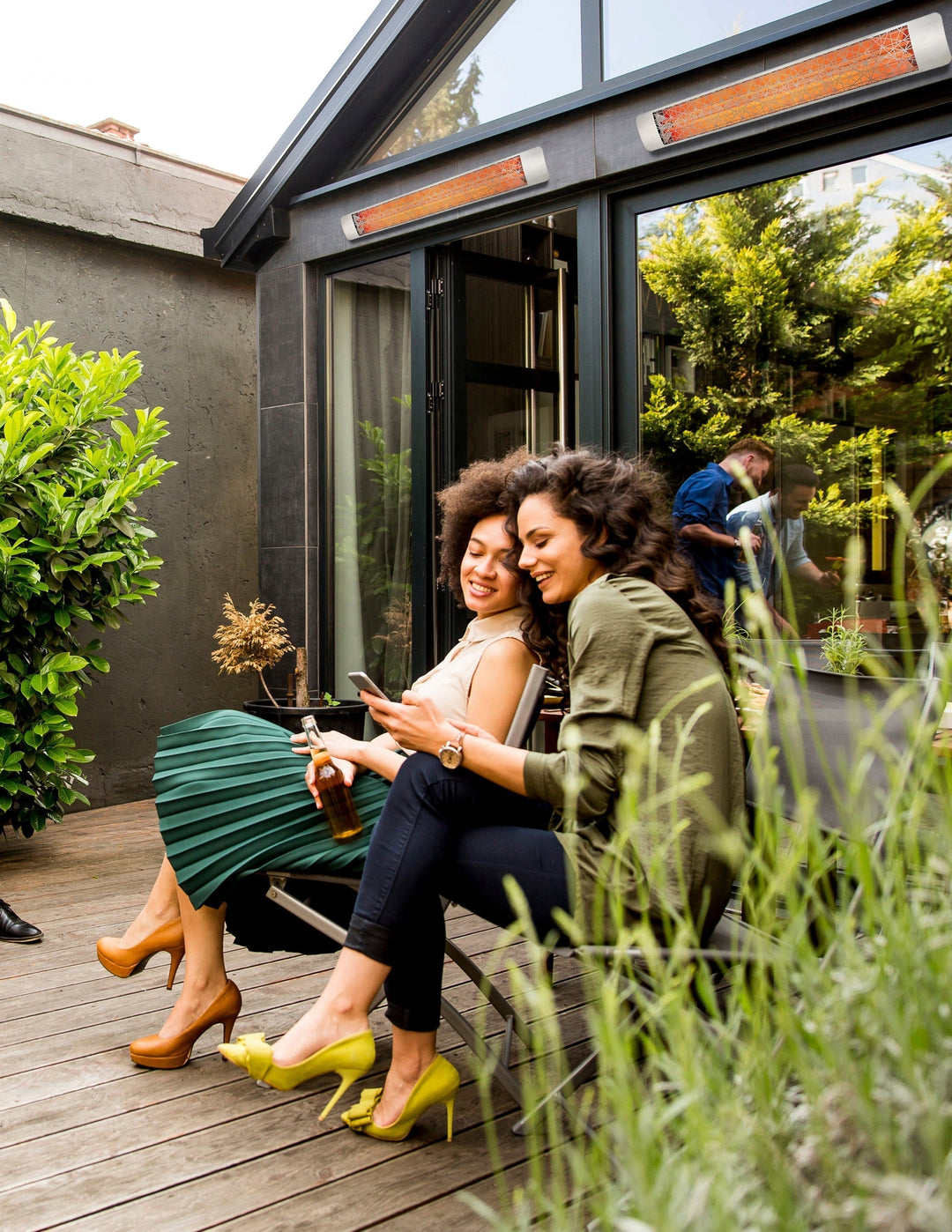 Eurofase Black Stainless Steel 39 " Dual Element 4000 Watt 480V Electric Patio Heater EF40 Series Flame Authority