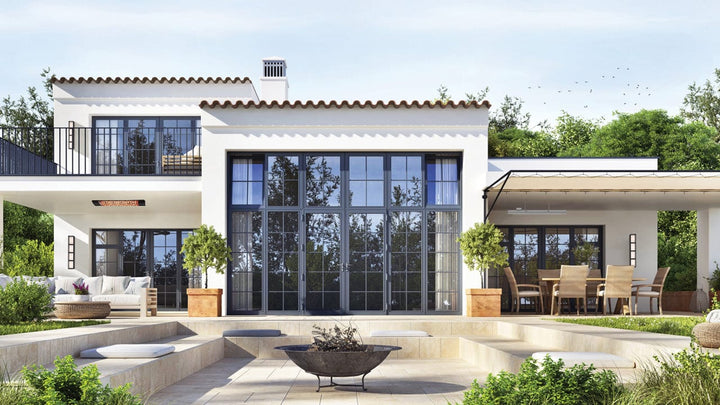 Eurofase Black Stainless Steel 39 " Dual Element 5000 Watt 240V Electric Patio Heater EF50 Series