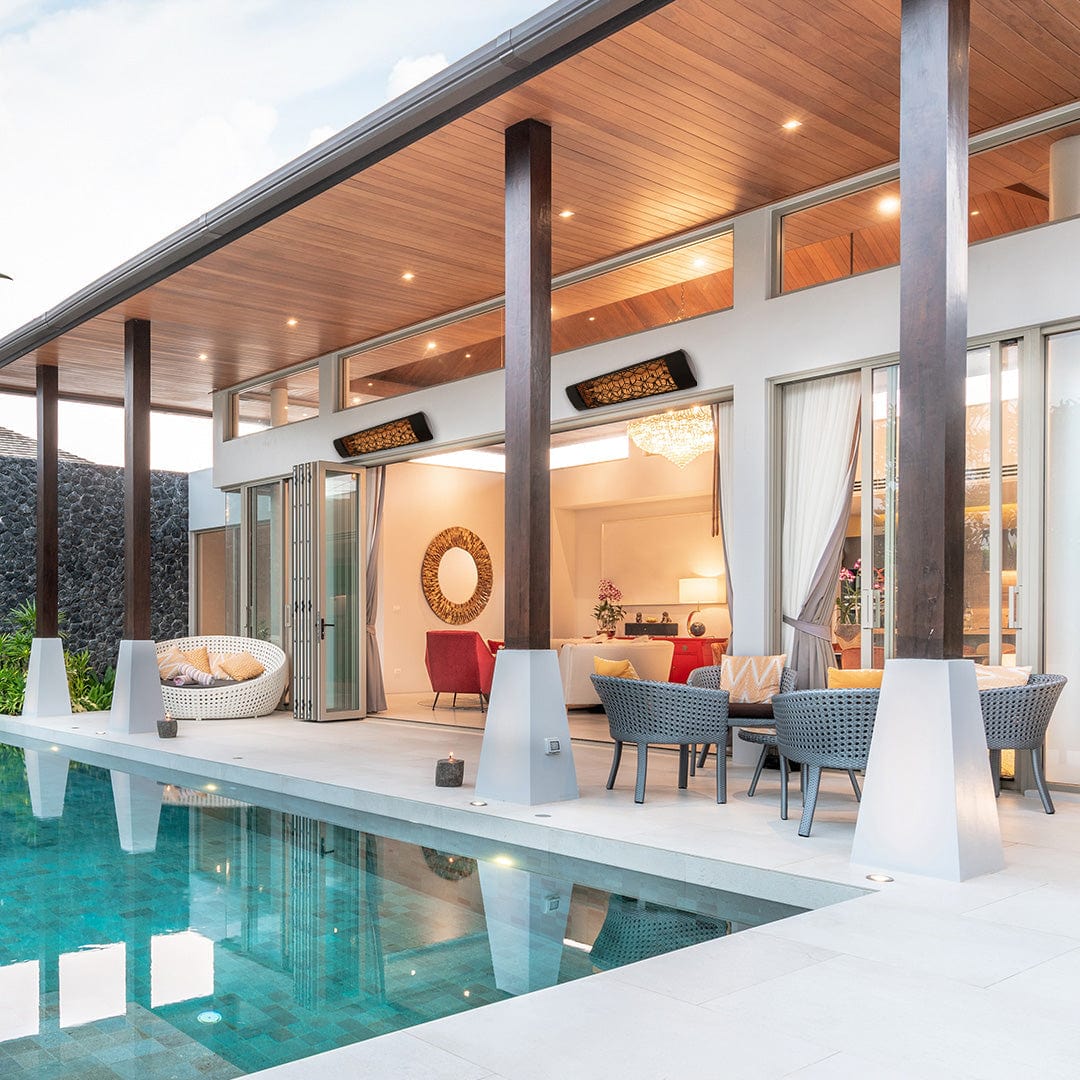 Eurofase Black Stainless Steel 61 " Dual Element 6000 Watt Electric Patio Heater EF60 Series