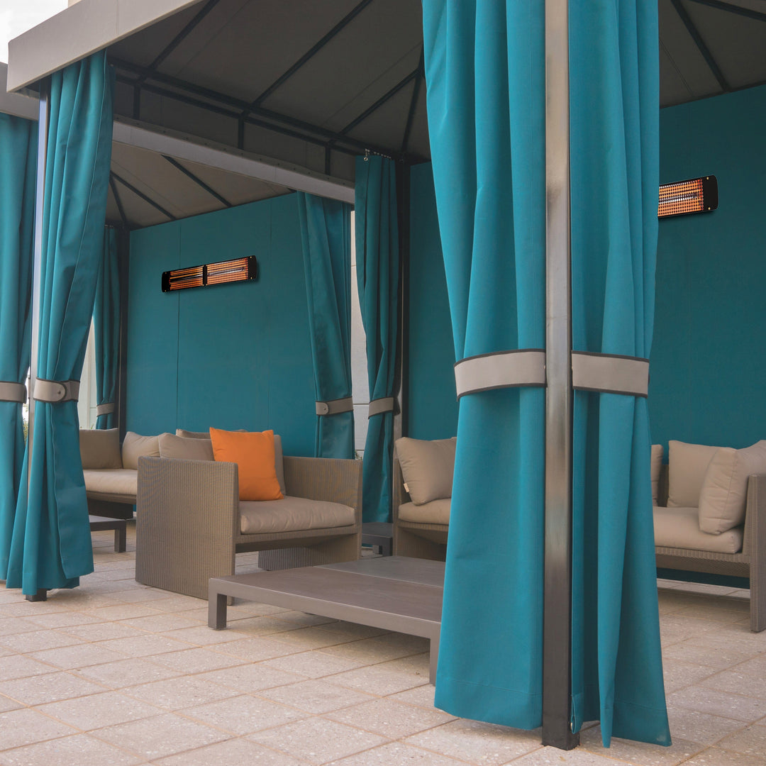 Eurofase Black Stainless Steel 61 " Dual Element 6000 Watt Electric Patio Heater EF60 Series