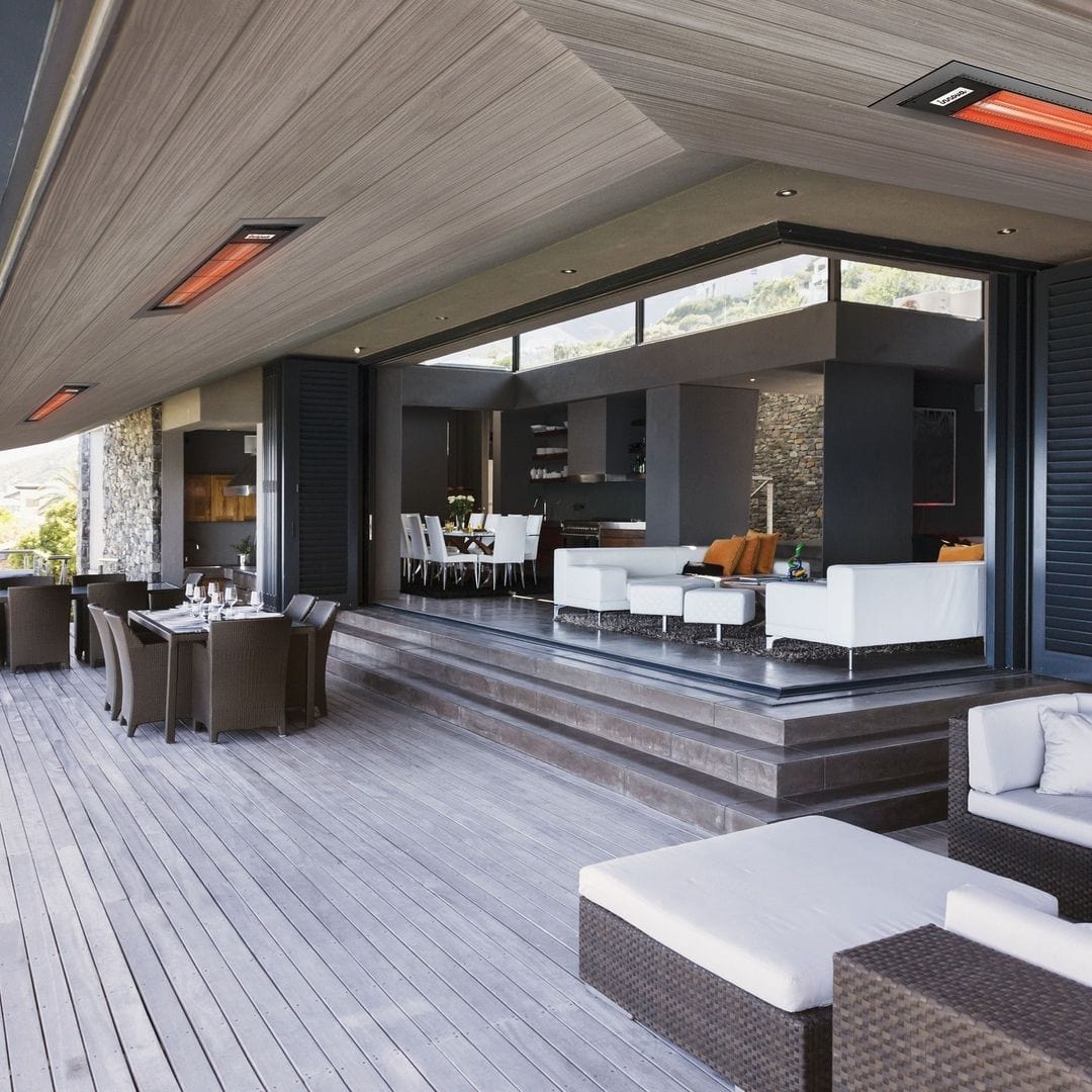 Eurofase Black Stainless Steel 61 " Dual Element 6000 Watt Electric Patio Heater EF60 Series