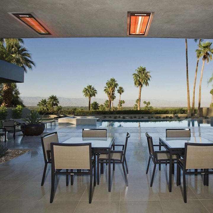 Eurofase Black Stainless Steel 61 " Dual Element 6000 Watt Electric Patio Heater EF60 Series