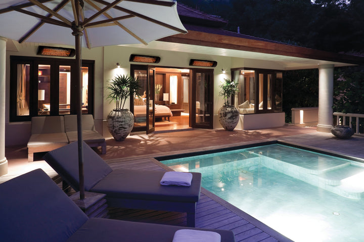 Eurofase EF50 Series 39-inch White Stainless Steel Dual Element 5000 Watt 208V Electric Patio Heater Flame Authority