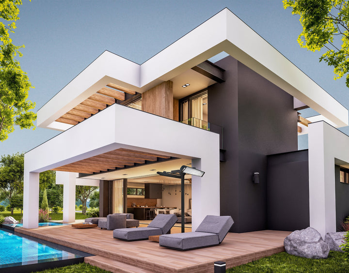 Eurofase EF50 Series 39-inch White Stainless Steel Dual Element 5000 Watt 240V Electric Patio Heater Flame Authority