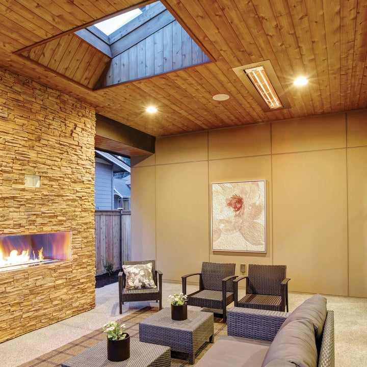 Eurofase Stainless Steel 39 " Single Element 1500 Watt Electric Patio Heater EF15 Series Flame Authority