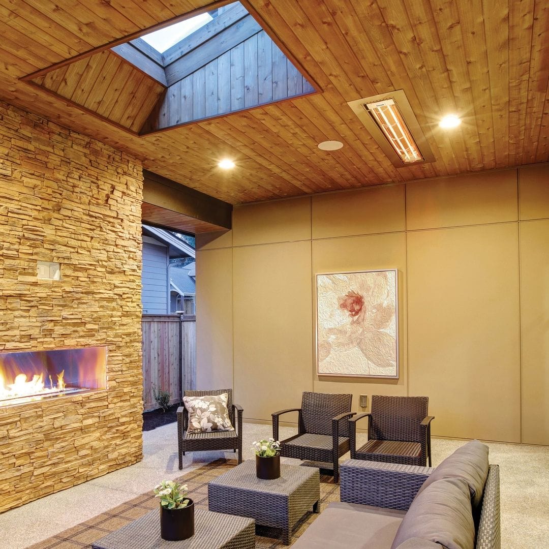 Eurofase White Stainless Steel 39 " Single Element 2000 Watt Electric Patio Heater EF20 Series