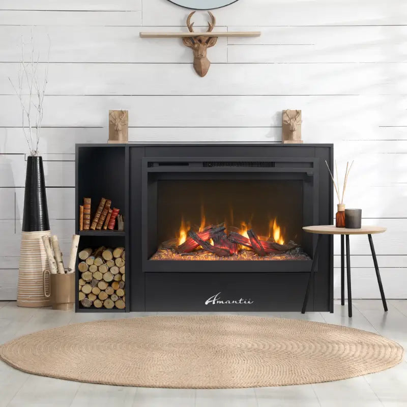 Fire & Ice RusticStone RS30 30-Inch Smart Built-In Electric Fireplace with WiFi and 10,000 BTU Heat
