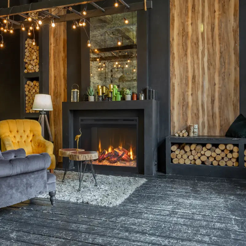 Fire & Ice RusticStone RS30 30-Inch Smart Built-In Electric Fireplace with WiFi and 10,000 BTU Heat