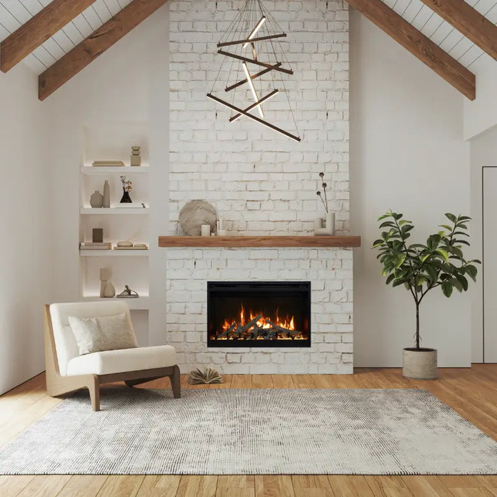 Fire & Ice RusticStone RS30 30-Inch Smart Built-In Electric Fireplace with WiFi and 10,000 BTU Heat
