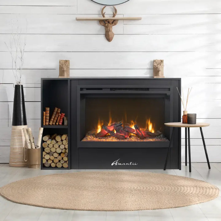 Fire & Ice RusticStone RS30 30-Inch Smart Built-In Electric Fireplace with WiFi and 10,000 BTU Heat Fireplaces RS30 Flame Authority