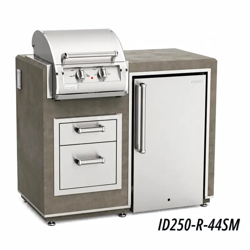 Fire Magic 36" x 44" Electric Grill Island Bundle with Refrigerator – Smoke ID250-R-44SM BBQ Islands ID250-R-44SM Flame Authority