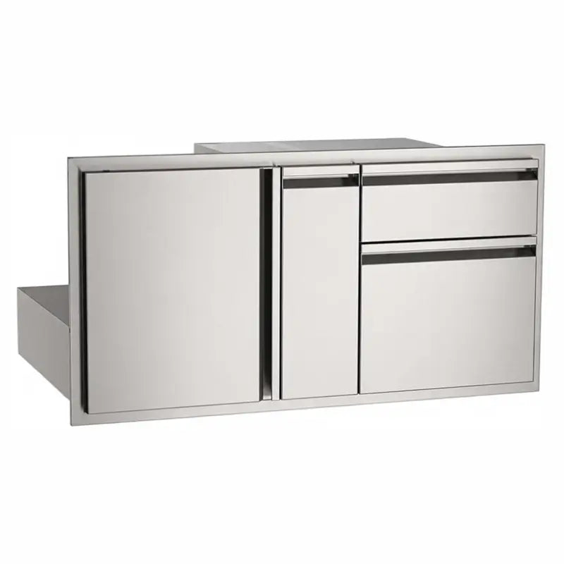 Fire Magic 4-Series Access Door with Platter Storage & Double Drawer 44816S BBQ Island Components 44816S Flame Authority