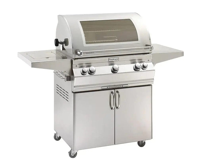 Fire Magic Aurora 30" Portable Gas Grill with Backburner, Rotisserie Kit & Single Side Burner A660s Grills Flame Authority