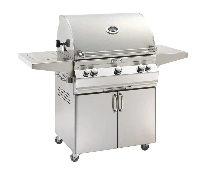 Fire Magic Aurora 30" Portable Gas Grill with Backburner, Rotisserie Kit & Single Side Burner A660s Grills Flame Authority