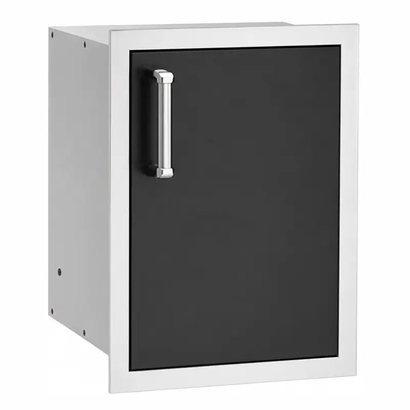 Fire Magic Echelon Black single door with dual drawers 53820BSC-L and 53820BSC-R with stainless steel frame and handle