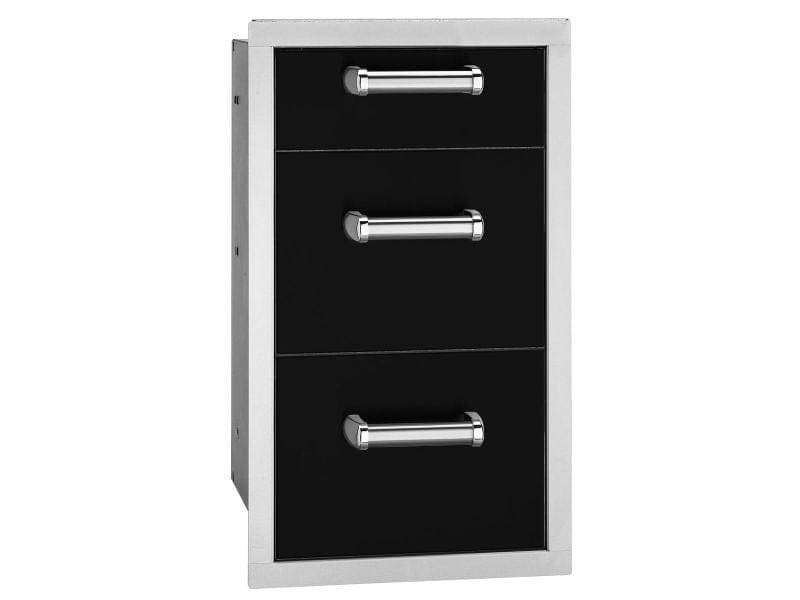 Fire Magic Echelon Flush 14-Inch Black Triple Access Drawer BBQ Island Components 53803BSC Flame Authority