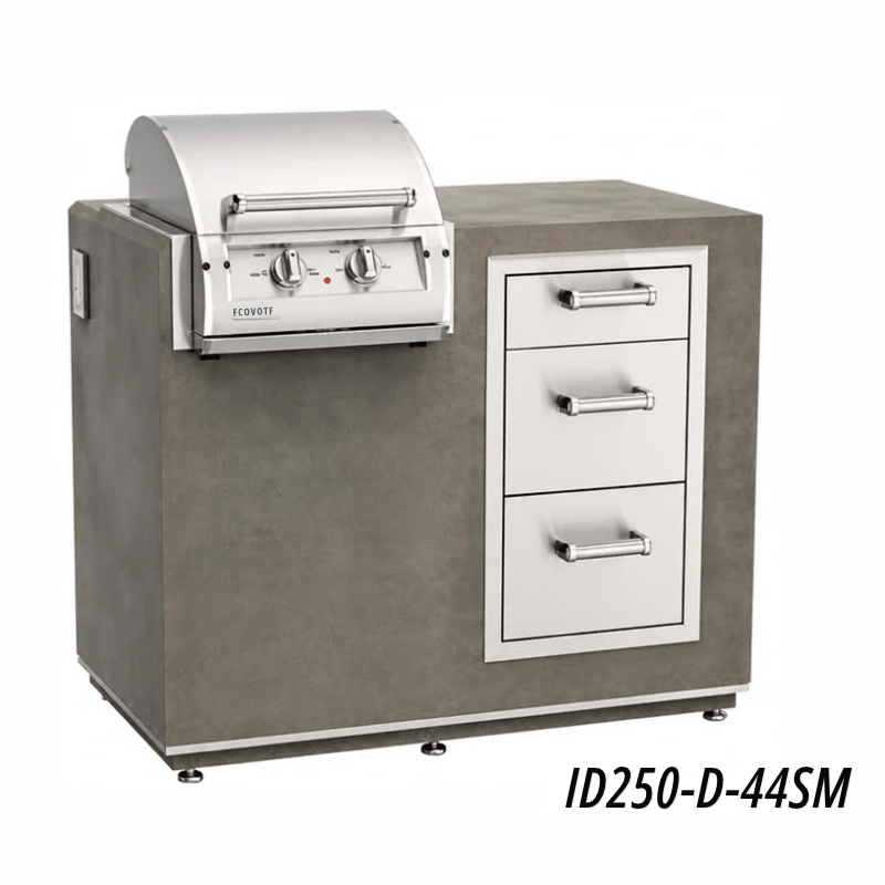 Fire Magic Electric Grill Island Bundle with Triple Drawer – 36" x 44" GFRC, Smoke – ID250-D-44SM BBQ Islands ID250-D-44SM Flame Authority
