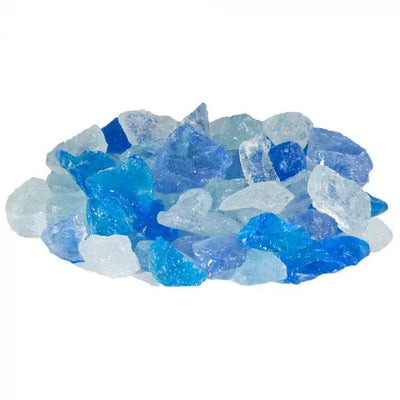 Firegear 10 Pound Light Blue Broken Glass for Fire Pits GL-LIGHTBLUE-10 Fire Pit Accessories GL-LIGHTBLUE-10 Flame Authority