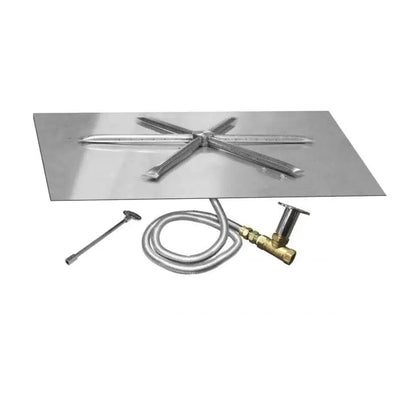 Firegear 25" Stainless Steel Square Flat Pan Gas Fire Pit Insert FPB-25SFBSTFS-N Fire Pit Inserts Flame Authority