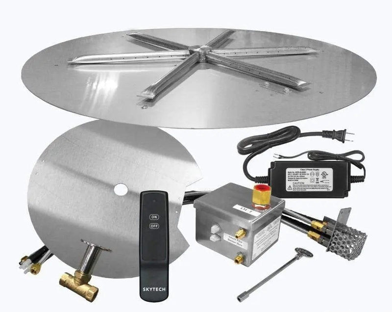 Firegear 26" Stainless Steel Round Disk Gas Fire Pit Kit with Remote FPB-26DBSAWS Fire Pit Inserts FPB-26DBSAWS-N Flame Authority