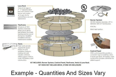 Firegear 26" Stainless Steel Round Disk Paver Ready Gas Fire Pit Kit FPB-26DTMSIN-PK Fire Pit Inserts FPB-26DTMSIN-PK Flame Authority