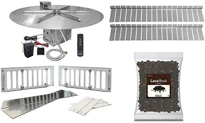 Firegear 29" Stainless Steel Round Disk Paver Ready Gas Fire Pit Kit with TFS Ignition FPB-29DTFSN-PK Fire Pit Inserts FPB-29DTFSN-PK Flame Authority