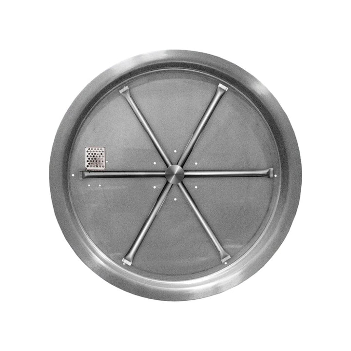 Firegear 29" Stainless Steel Round Pan Gas Fire Pit Kit with Remote FPB-29RBSAWS Fire Pit Inserts Flame Authority