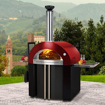 Forno Venetzia Bellagio 300 Wood Fired Pizza Oven, Red - FVBEL300R Flame Authority