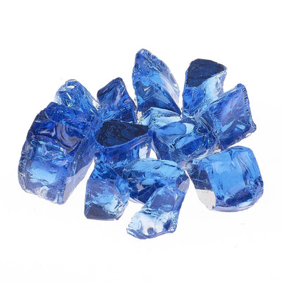 Grand Canyon 1/2-Inch Poseidon Blue Reflective Fire Glass (10-lbs) RFG-10-PB