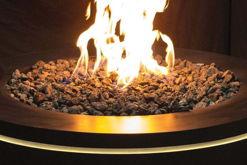 Halo Urbana Luxury 40" Round Black Stainless Steel Gas Fire Pit URUFP40RSB24 Flame Authority