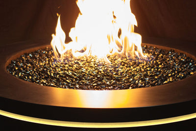 Halo Urbana Luxury 40" Round Black Stainless Steel Gas Fire Pit URUFP40RSB24 Flame Authority