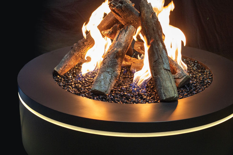 Halo Urbana Luxury 40" Round Black Stainless Steel Gas Fire Pit URUFP40RSB24 Flame Authority