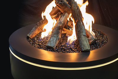 Halo Urbana Luxury 47" Round Black Stainless Steel Gas Fire Pit URUFP47RSB24 Flame Authority