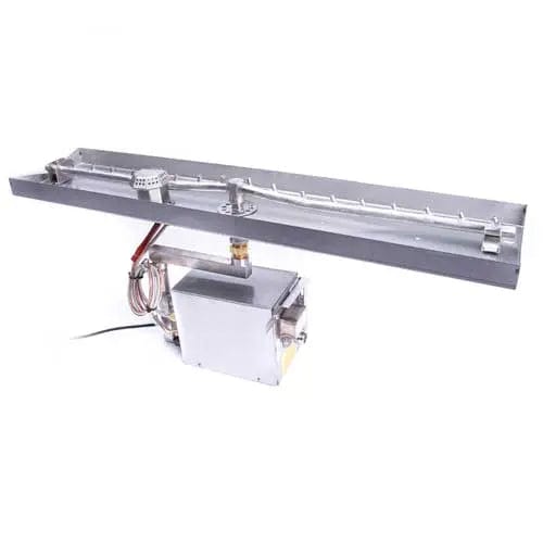 HPC Fire 121"X8" SS Linear Burner-Interlink Pan and T-Burner IL121X8SS Fire Pit Burner Systems Flame Authority