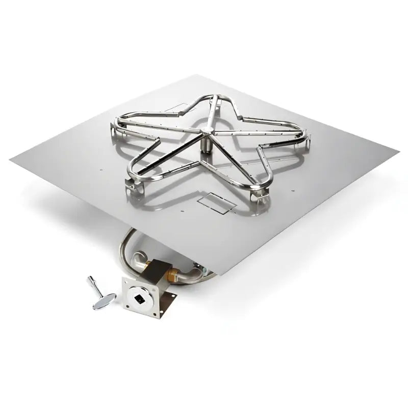 HPC Fire 18-Inch Square Flat Fire Pit Insert - Match Lit, Liquid Propane Fire Pit Inserts MLFPK18SQ-FLEX-LP-ST Flame Authority