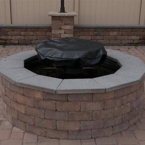 HPC Fire 35-Inch Round Black Vinyl Fire Pit Cover FPC-35