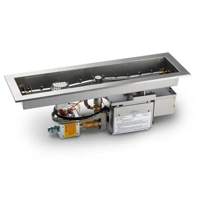 HPC Fire 60" Linear Trough Electronic Ignition Fire Pit Insert Fire Pit Inserts 60SSEI-TRGH-NG/120VAC Flame Authority