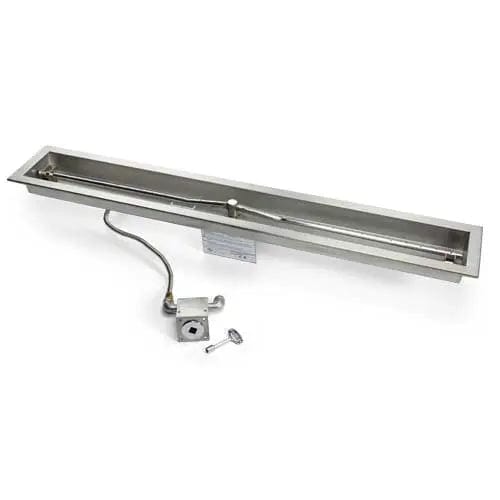 HPC Fire 72" Linear Trough Electronic Ignition Fire Pit Insert Fire Pit Inserts 72SSEI-TRGH-NG/120VAC Flame Authority