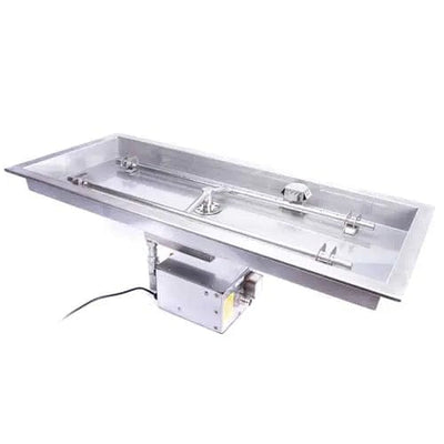 HPC Fire Rectangle H-Burner Bowl Pan Fire Insert FPPK24X12-H-FLEX Fire Pit Burner Systems Flame Authority