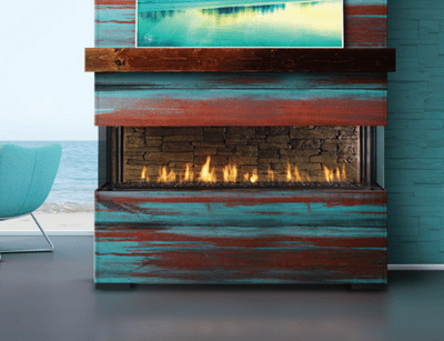Kingsman Enclave 60-inch Bay Peninsula Linear Direct Vent Fireplace MQVLBG60