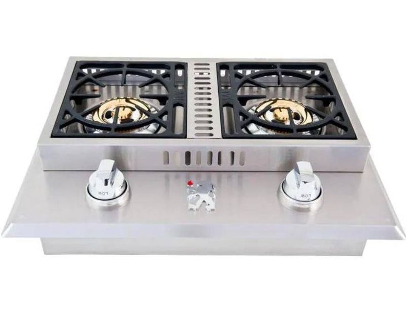 Lion Grills 26-Inch Stainless Steel Drop In Gas Double Side Burner Grill Burners Flame Authority