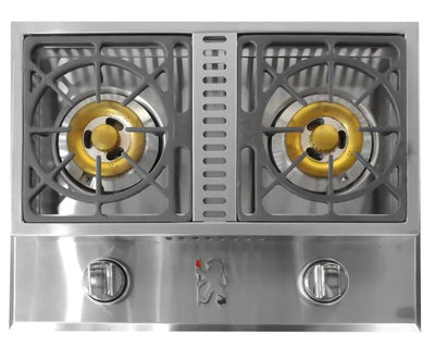 Lion Grills 26-Inch Stainless Steel Drop In Gas Double Side Burner Grill Burners Flame Authority