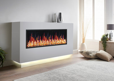 Litedeer Homes Latitude 45-inch Ultra Slim Built-in Electric Fireplace with Acrylic Crushed Ice Rocks ZEF45XC
