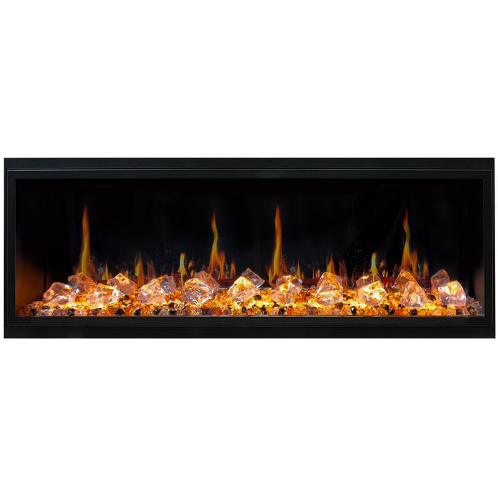 Litedeer Homes Latitude 55-inch Ultra Slim Built-in Electric Fireplace with Acrylic Crushed Ice Rocks ZEF55VC