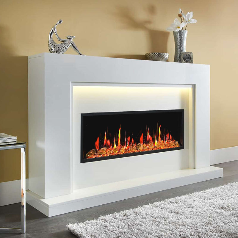 Litedeer Homes Latitude 55-inch Ultra Slim Built-in Electric Fireplace with Reflective Fire Glass ZEF55VA