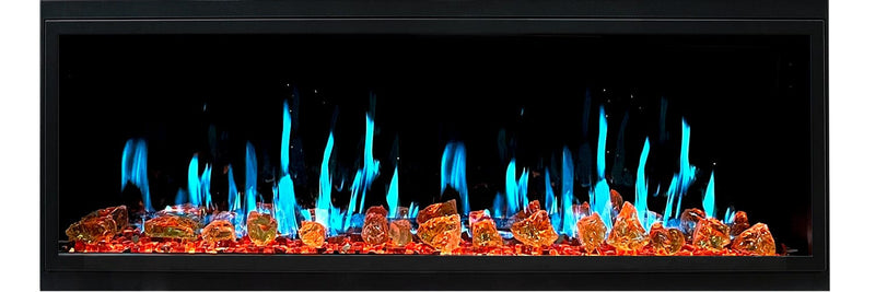 Litedeer Homes Latitude 55-inch Ultra Slim Built-in Electric Fireplace with Reflective Fire Glass ZEF55VA