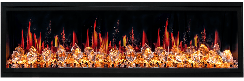 Litedeer Homes Latitude 65-inch Ultra Slim Built-in Electric Fireplace with Acrylic Crushed Ice Rocks ZEF65XC